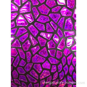 Purple Laser Lint Embroider Fabric